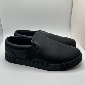 CUSHIONAIRE Women's Slip on Sneaker +Comfort Foam 8 WIDE BLACK